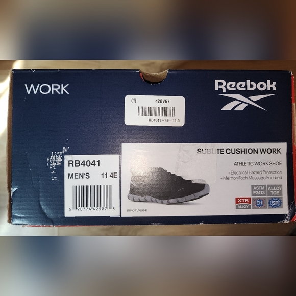 Reebok Sublite Cushoned Men's Black Athletic Safety Shoes Size 11 Wide - Picture 9 of 11